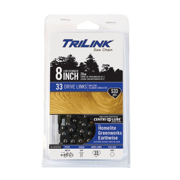 Trilink Chainsaw Chain 3/8 LP Semi-Chisel .043 33DL for Oregon R33 - 90PX; CL14333TL2